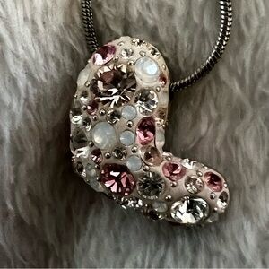 Swarovski Elegant Silver Crystal Heart Pendant Necklace